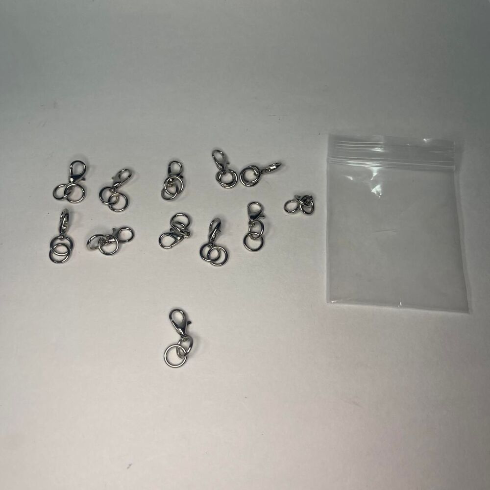 12 x Silver Lobster Clasp Hooks for bracelets diy